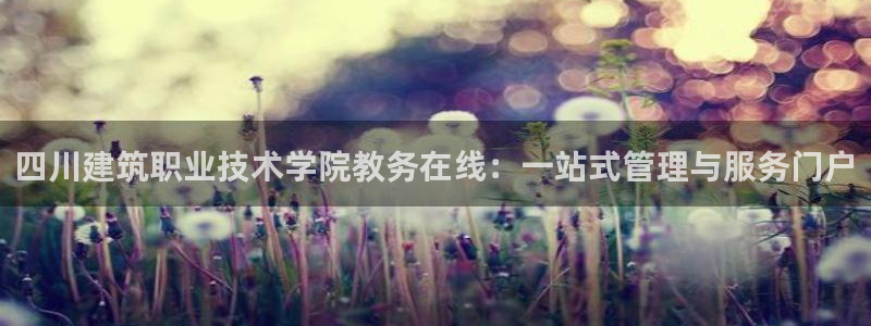 新航娱乐最新开户信息：四川建筑职业技术学院教务在线：一站式管理与服务门户